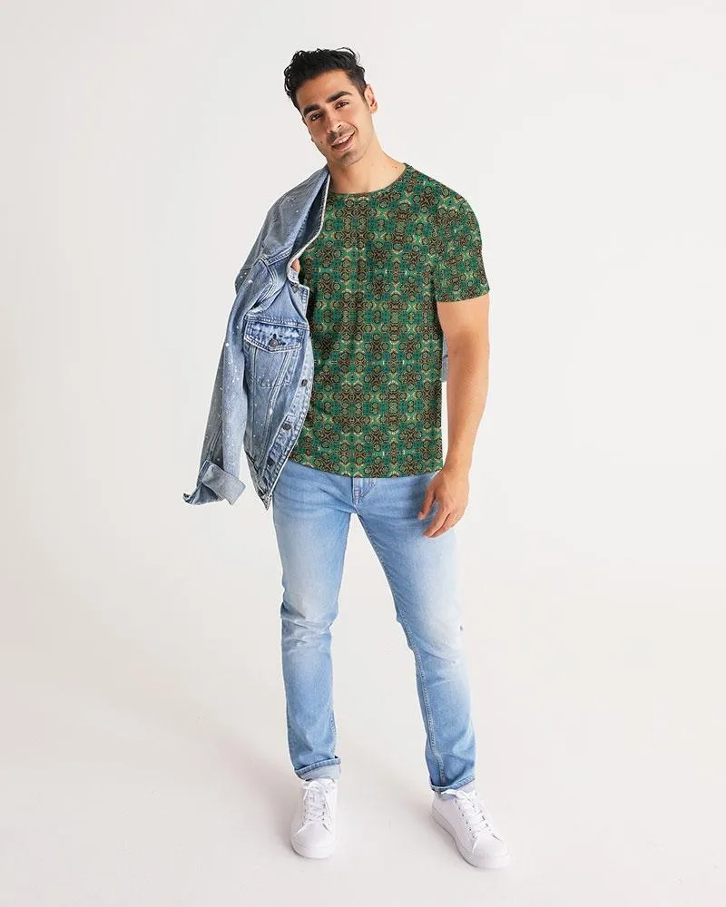 Teal Black African Print Men's Tee