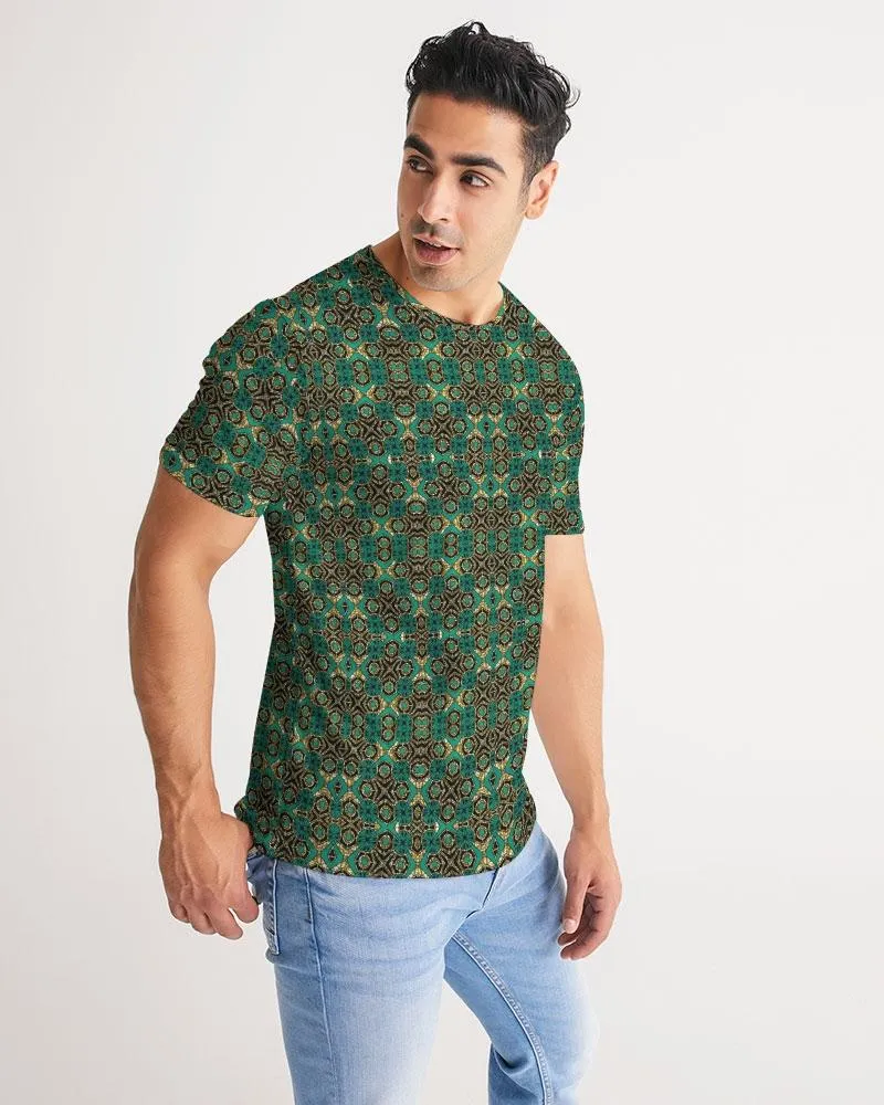 Teal Black African Print Men's Tee