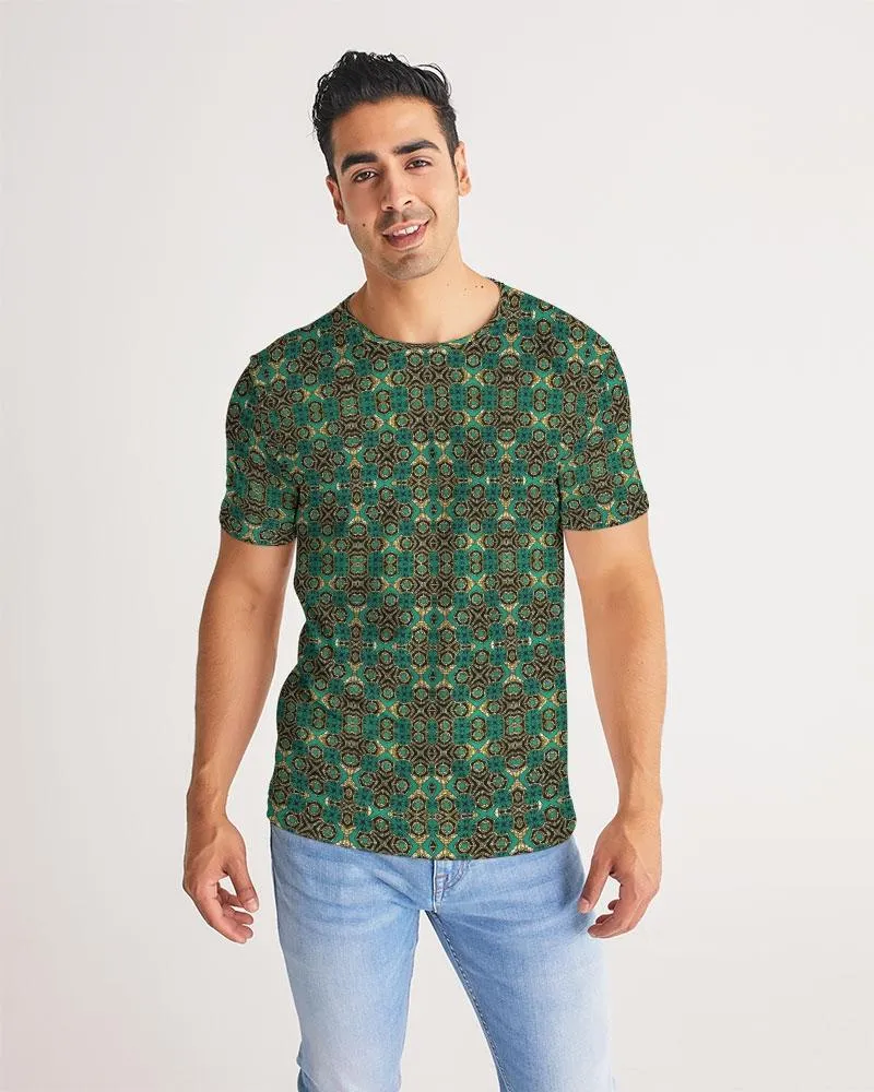 Teal Black African Print Men's Tee