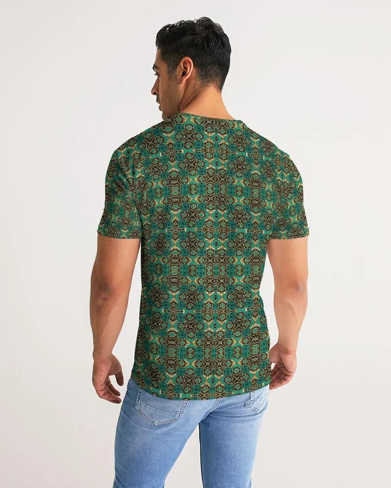 Teal Black African Print Men's Tee