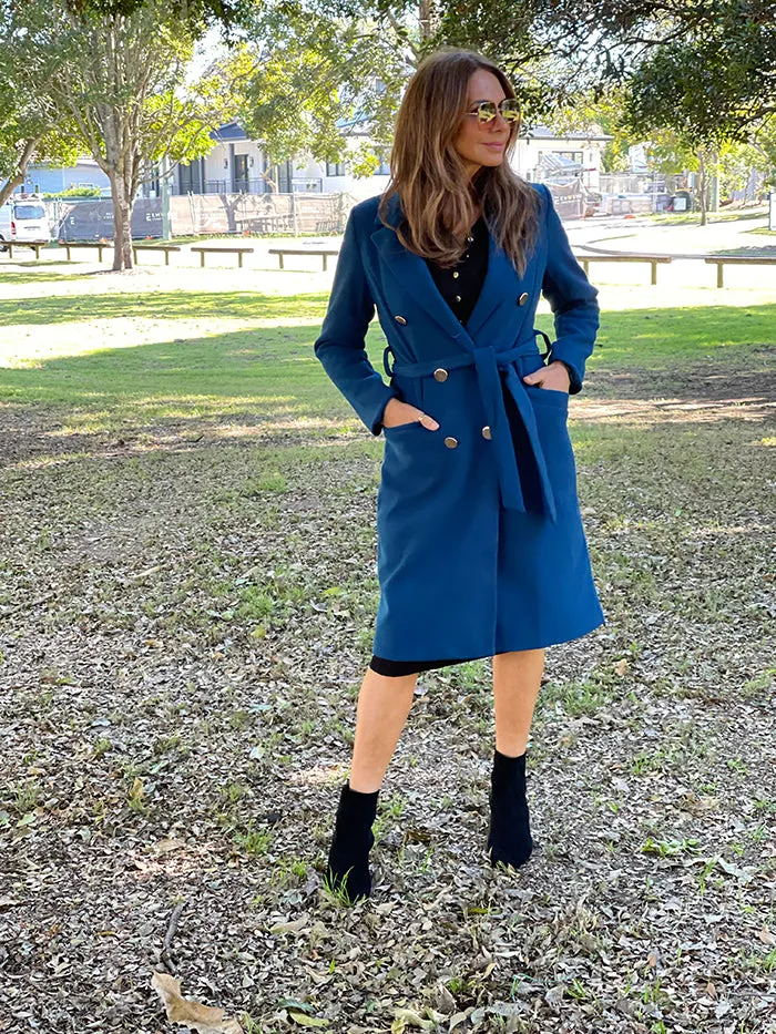Teal Button Coat