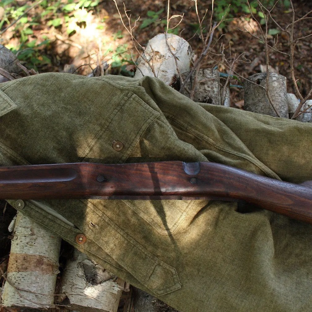The World War I | Men's 1903 Springfield Rifle Stock Wood Wedding Band with WWI Uniform & Metal Inlay