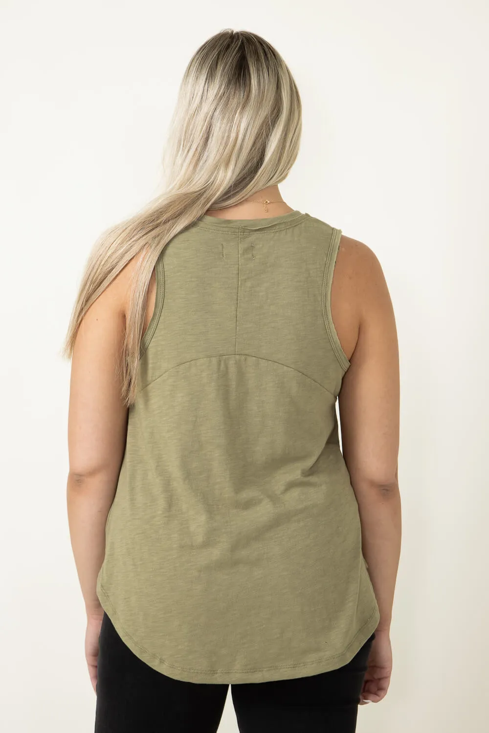 Thread & Supply Manning Tank Top for Women in Olive Green | T1510CPRTS-OLIVEGROVE