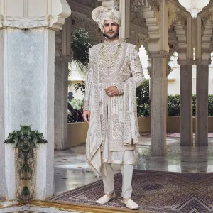 Timeless Cream Sherwani for Men