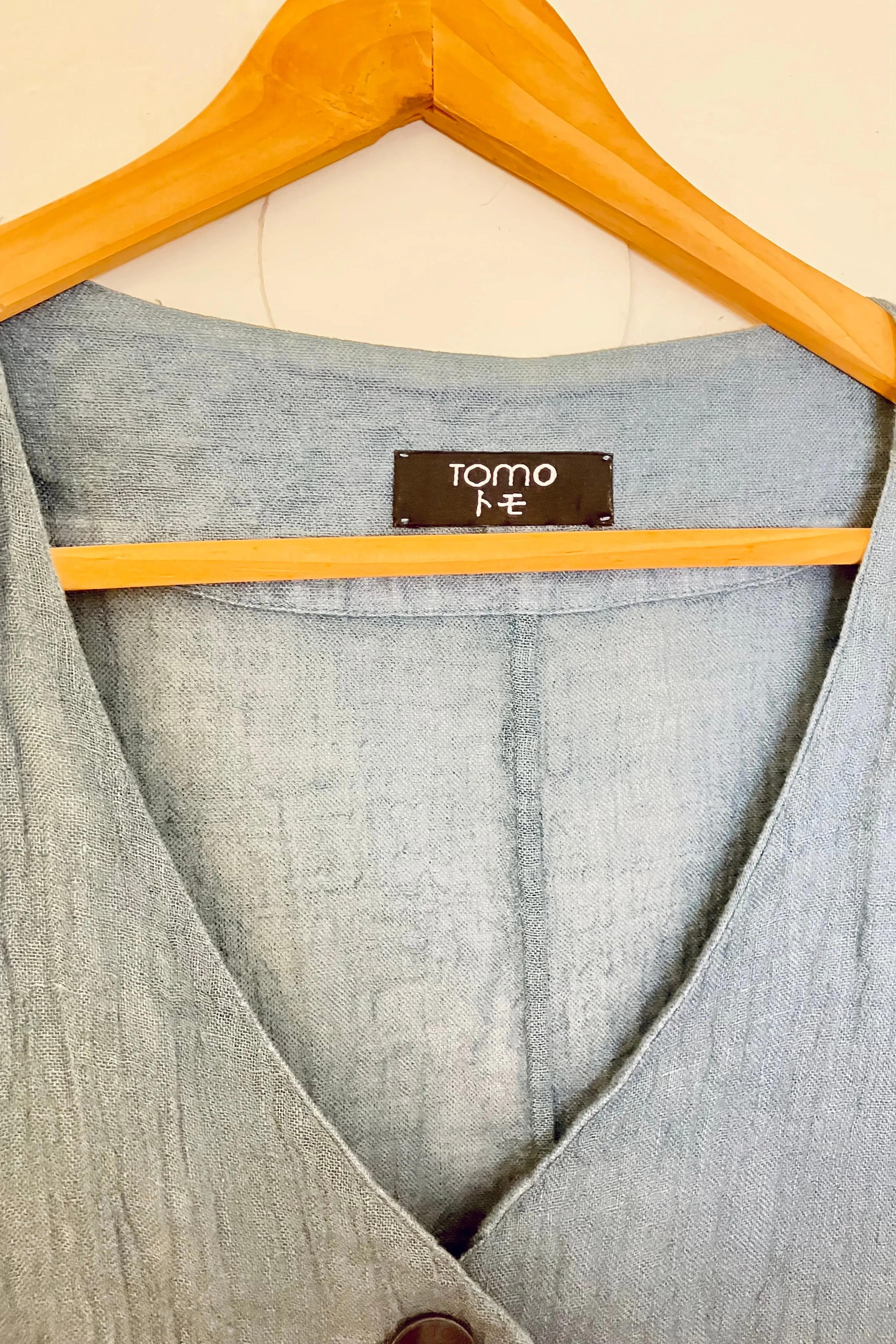 Tomo Koizmi Linen Jacket Dress in Prussian Blue