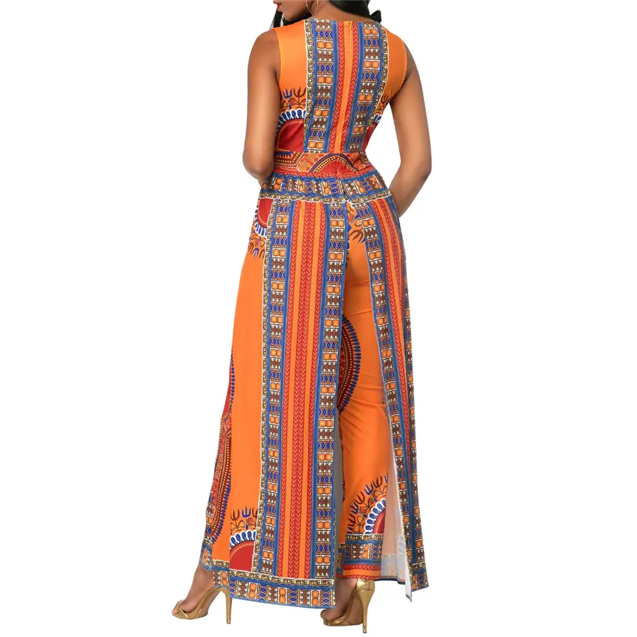 Traditional African Dashiki Ankara Kitenge Wax Print Jumpsuit
