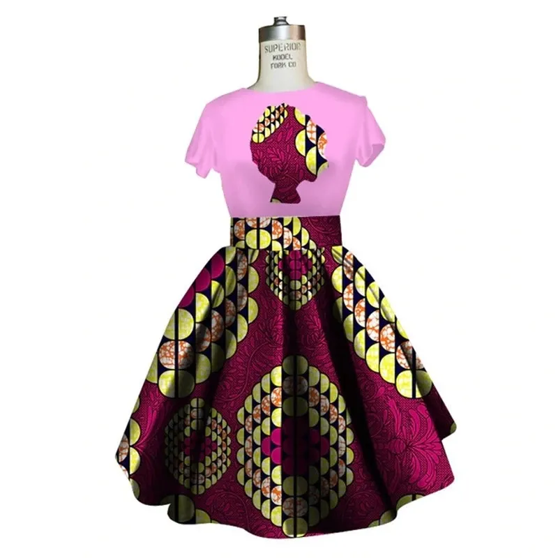 Traditional African Dashiki Ankara Kitenge Wax Print Tee Shirt   Dress Ensemble