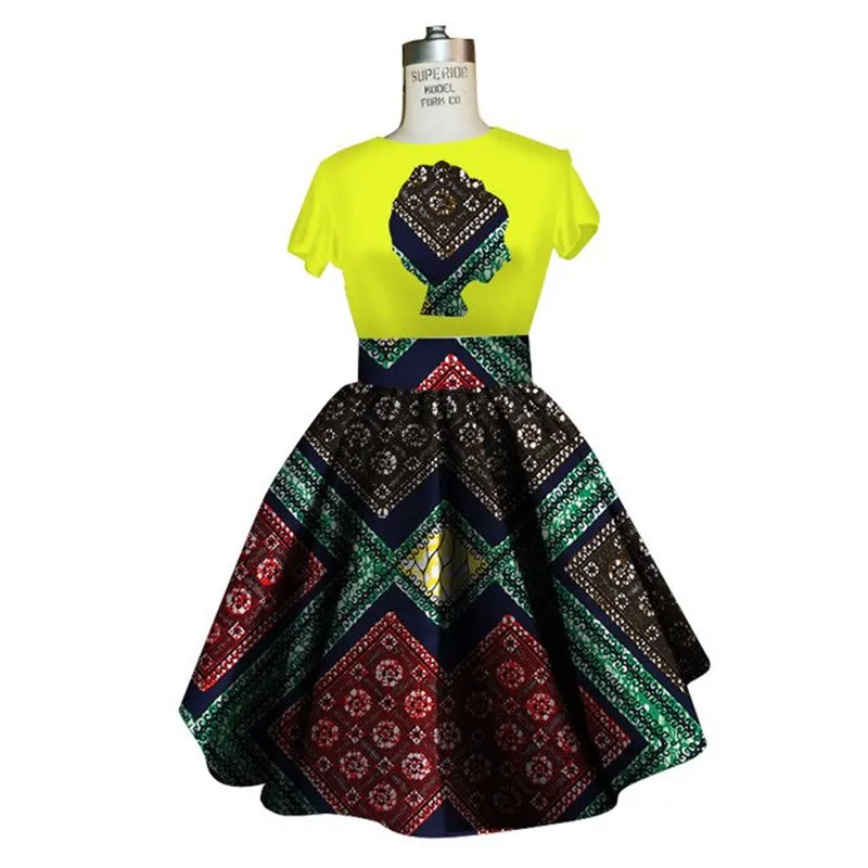 Traditional African Dashiki Ankara Kitenge Wax Print Tee Shirt   Dress Ensemble