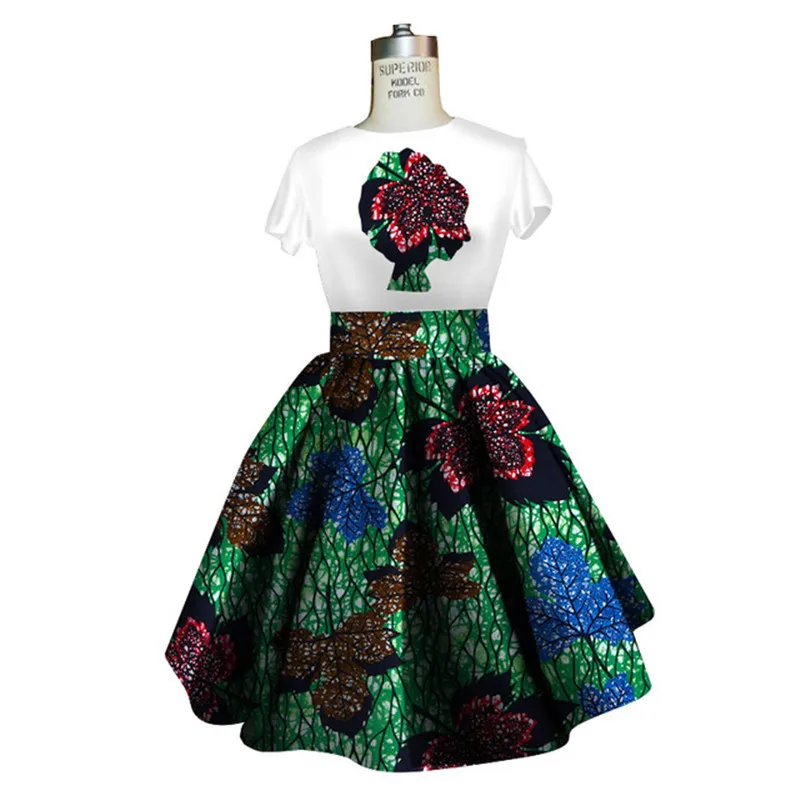 Traditional African Dashiki Ankara Kitenge Wax Print Tee Shirt   Dress Ensemble