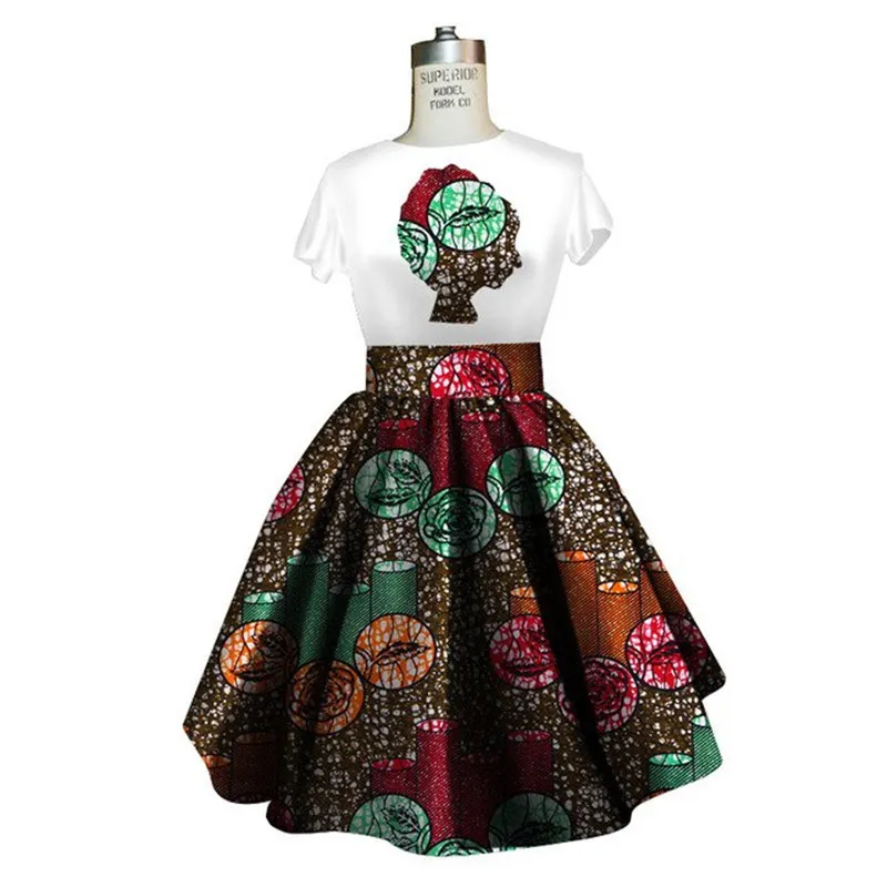 Traditional African Dashiki Ankara Kitenge Wax Print Tee Shirt   Dress Ensemble