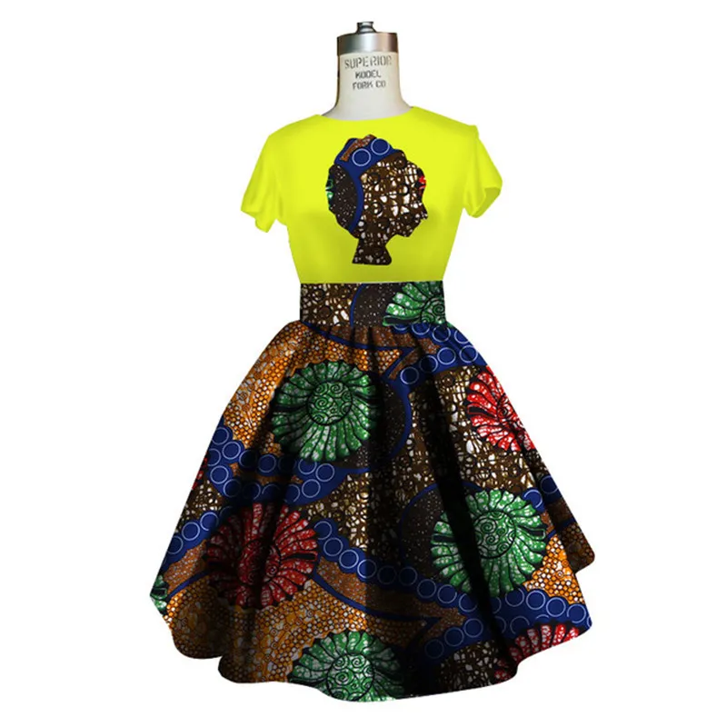Traditional African Dashiki Ankara Kitenge Wax Print Tee Shirt   Dress Ensemble