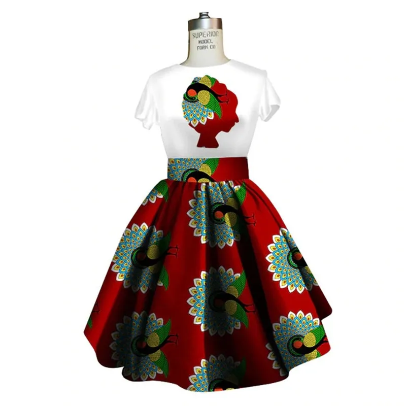 Traditional African Dashiki Ankara Kitenge Wax Print Tee Shirt   Dress Ensemble