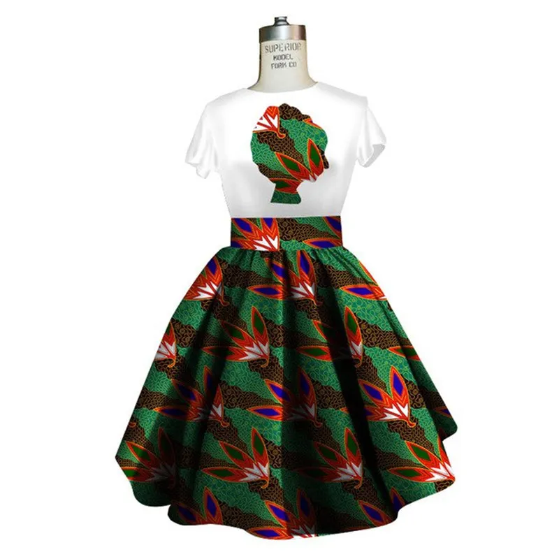Traditional African Dashiki Ankara Kitenge Wax Print Tee Shirt   Dress Ensemble