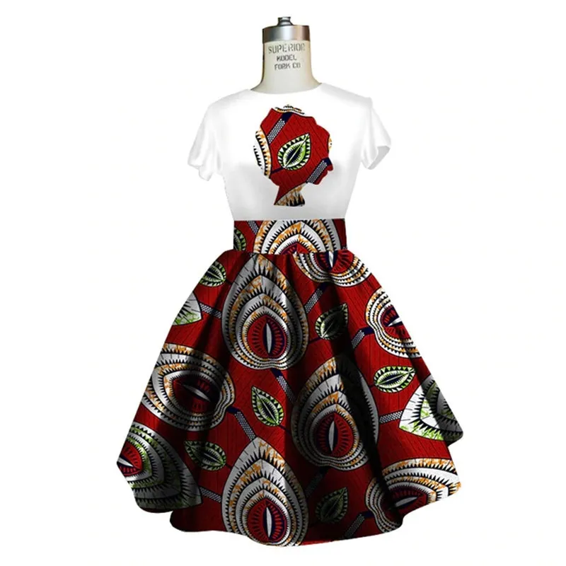 Traditional African Dashiki Ankara Kitenge Wax Print Tee Shirt   Dress Ensemble