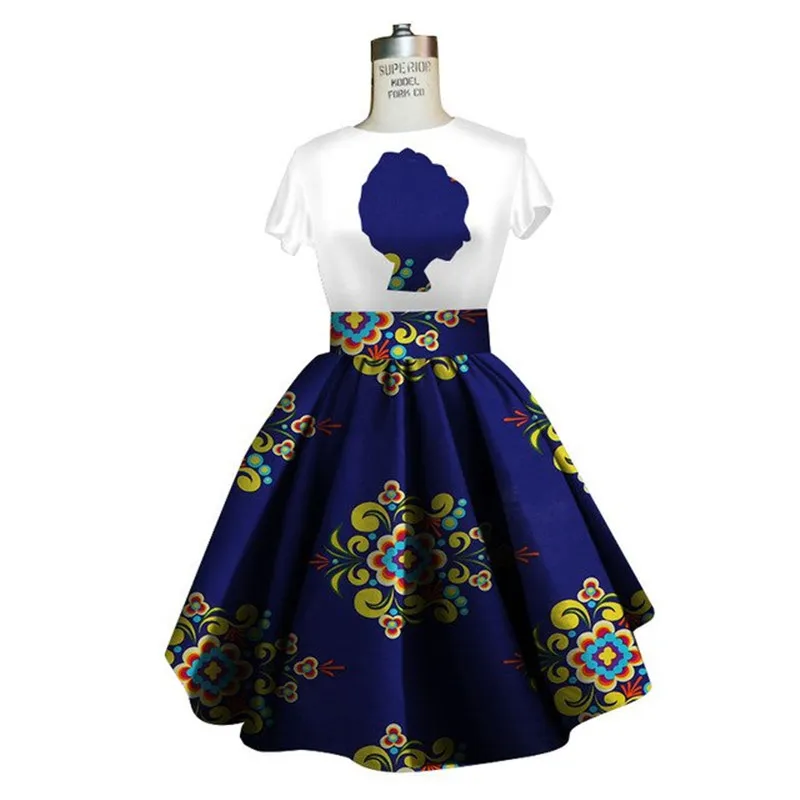 Traditional African Dashiki Ankara Kitenge Wax Print Tee Shirt   Dress Ensemble
