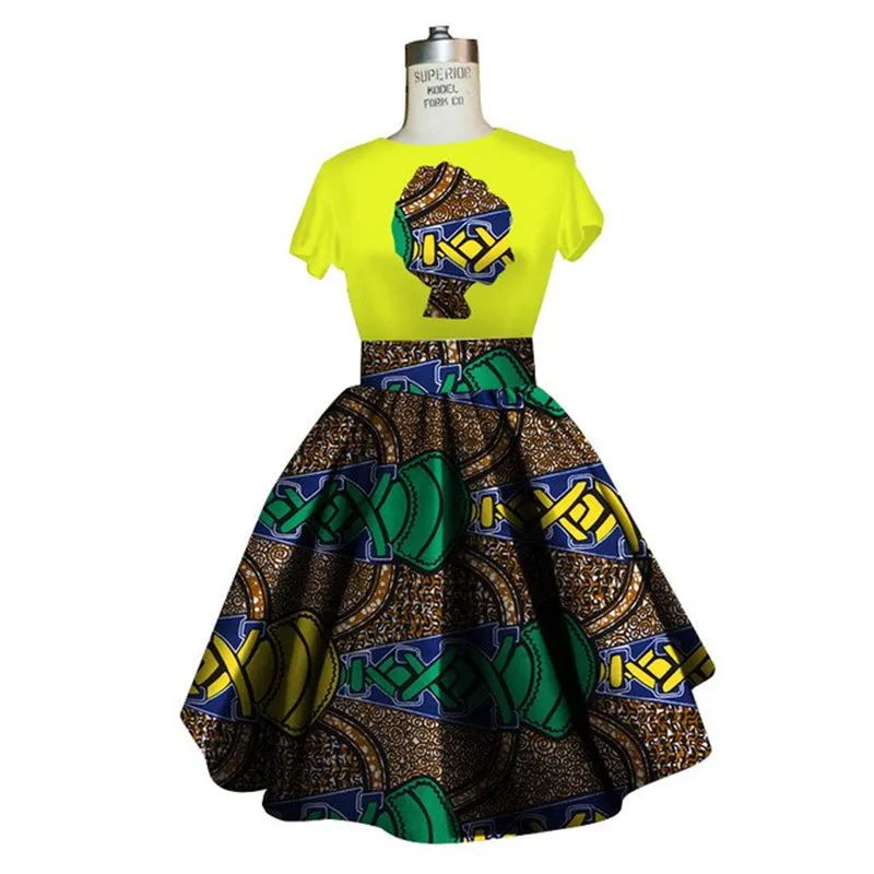 Traditional African Dashiki Ankara Kitenge Wax Print Tee Shirt   Dress Ensemble