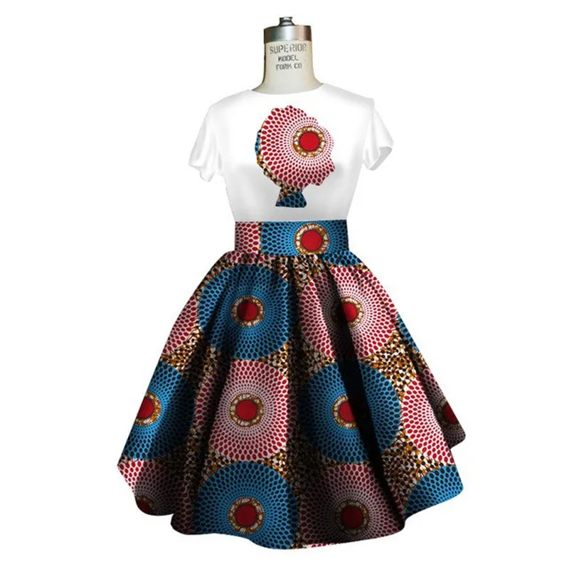 Traditional African Dashiki Ankara Kitenge Wax Print Tee Shirt   Dress Ensemble
