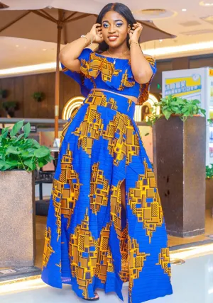 Traditional African Dashiki Kitenge Wax Print Long Skirt   Tube Top Dress