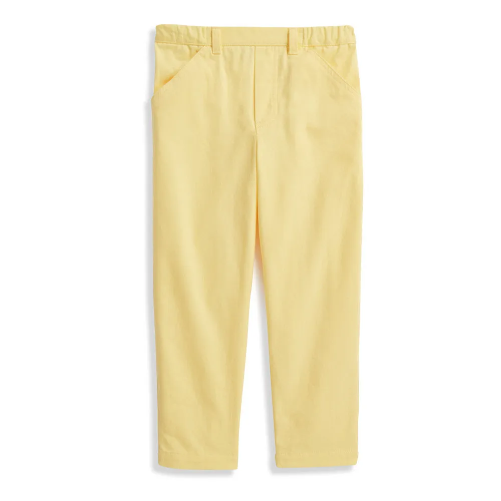 Twill Faux Zip Pant -- Canary