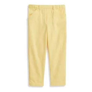 Twill Faux Zip Pant -- Canary