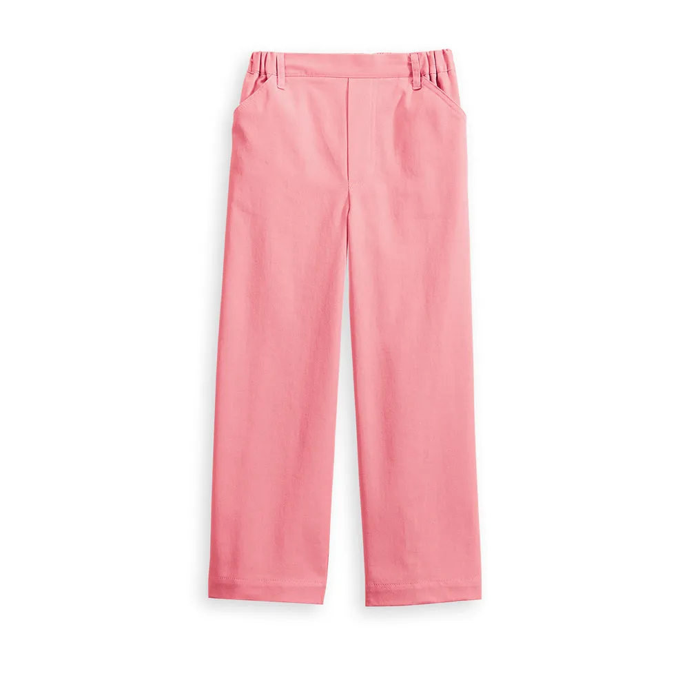 Twill Faux Zip Pant -- Sorbet