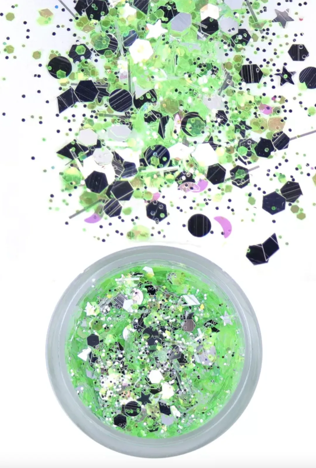 UV Iridescent Neon Green Glitter