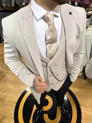 Volterra - Cream Pink 3 Piece Suit
