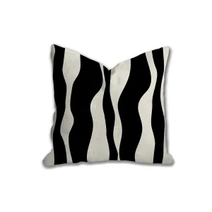 waves pillow, wavy black pattern, modern pillow, Interior decor, home decor pillow cover and insert, home accent pillow