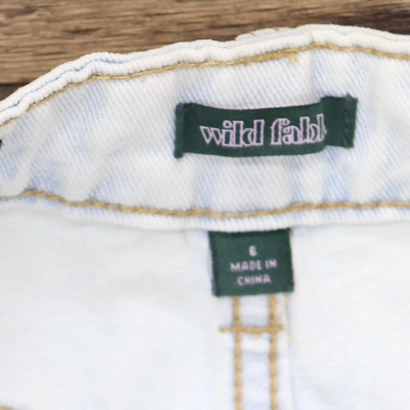 Wild Fable Women Super-High Rise Crochet Cut-Off Jean Shorts Warm Crochet Blue 6