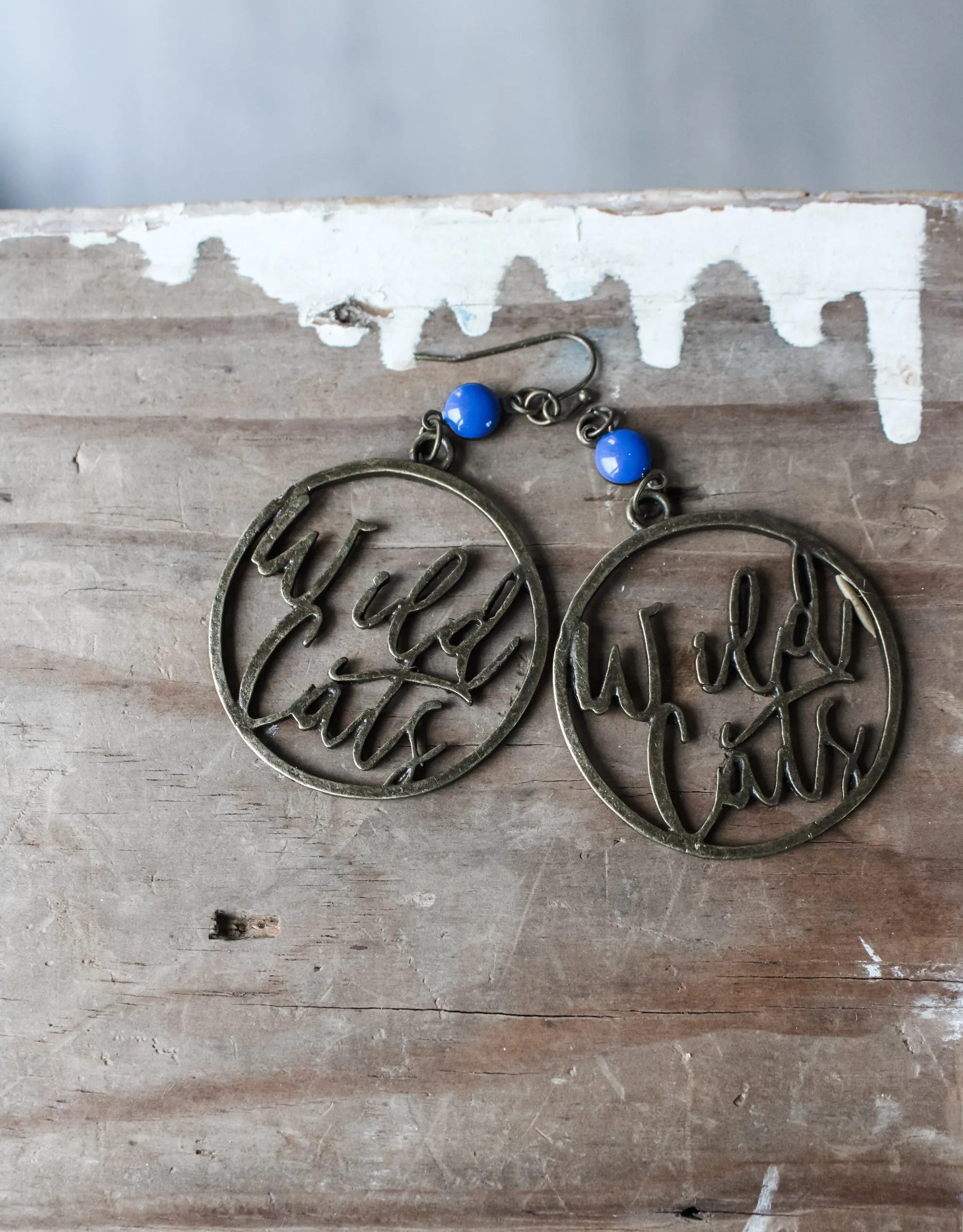 Wildcats Metal Hoop Earrings • Bronze