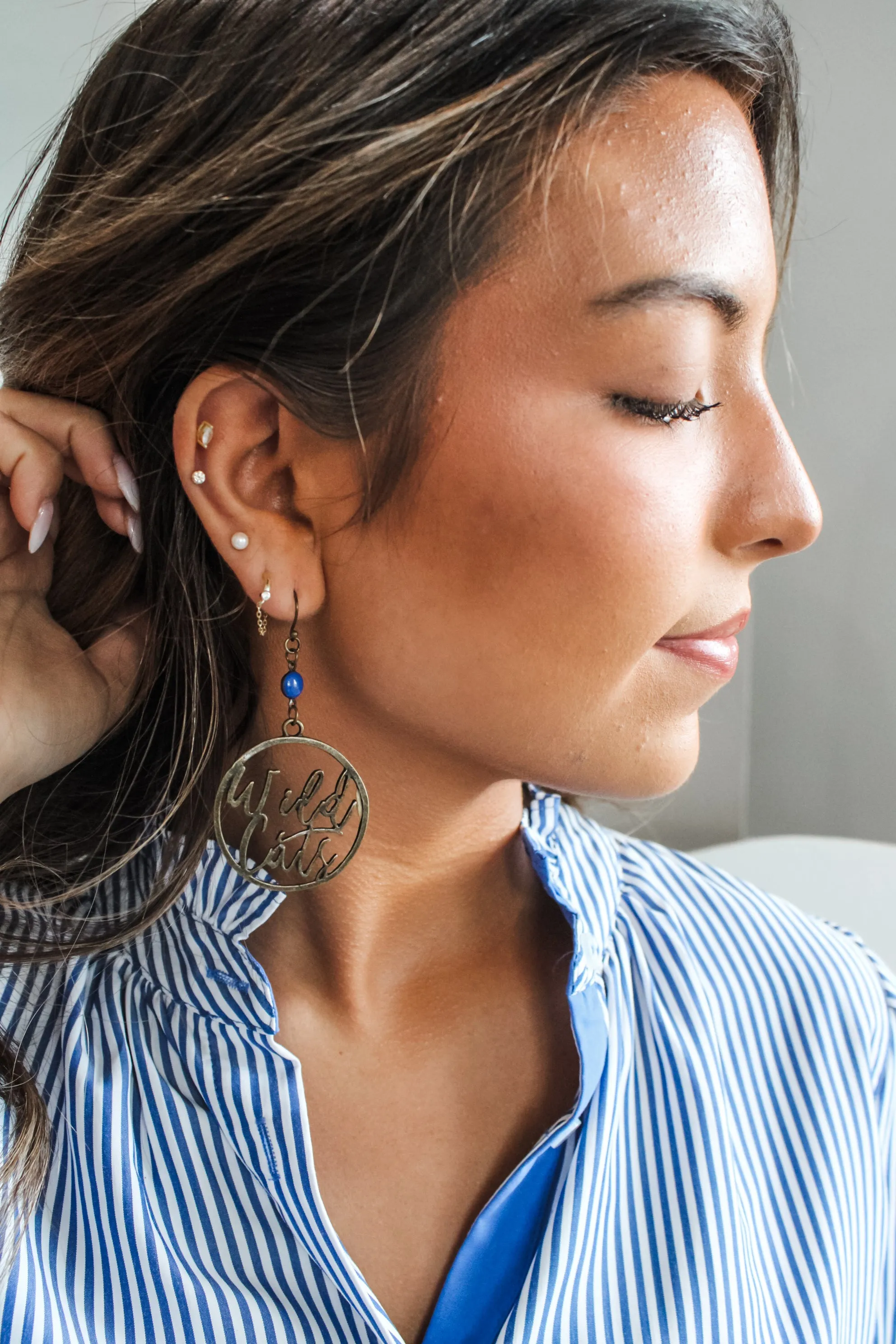 Wildcats Metal Hoop Earrings • Bronze