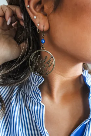 Wildcats Metal Hoop Earrings • Bronze