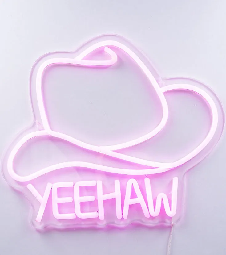 Yeehaw Cowboy Hat Neon Sign