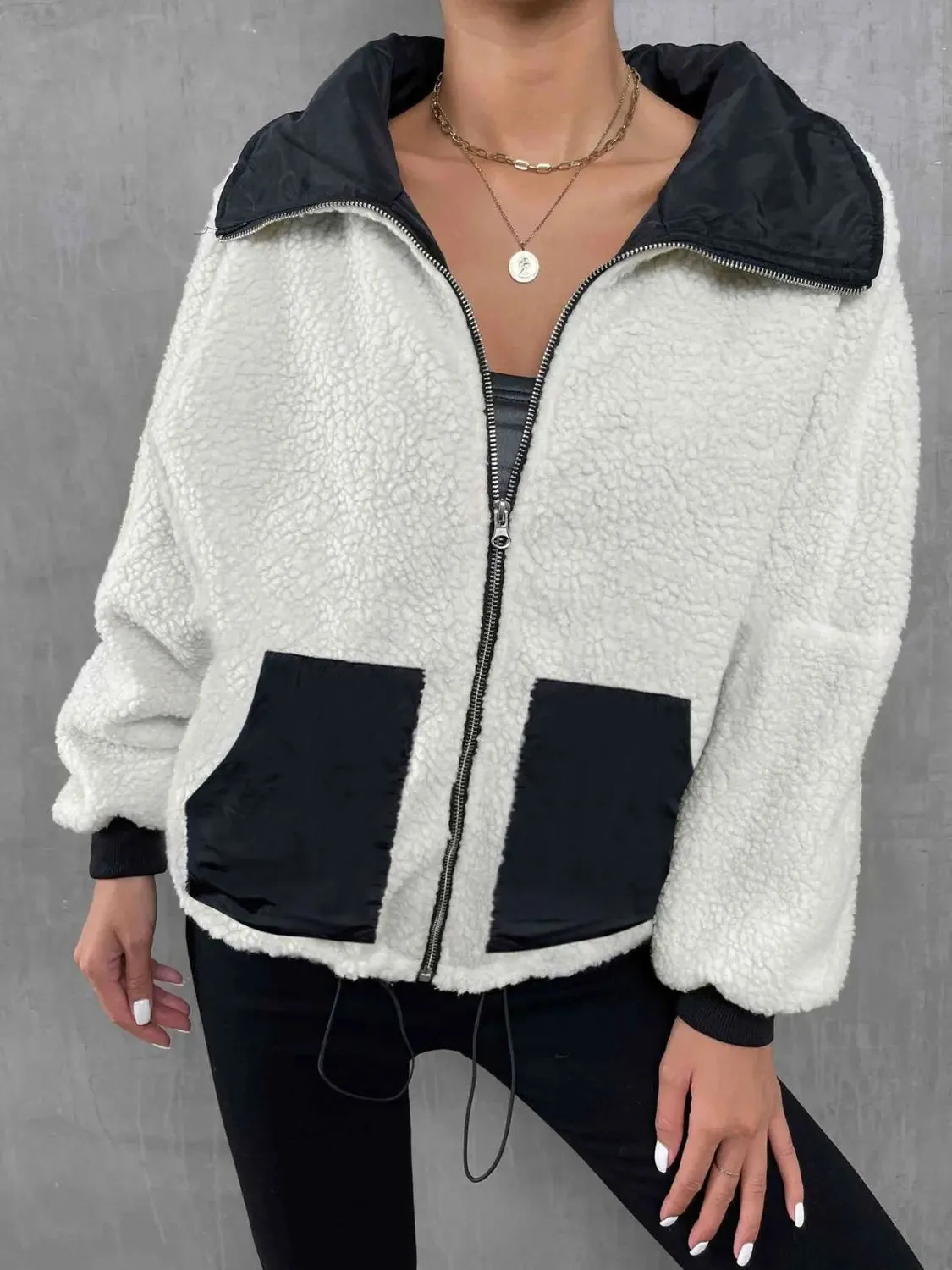 'Zelda' Collared Contrast Jacket