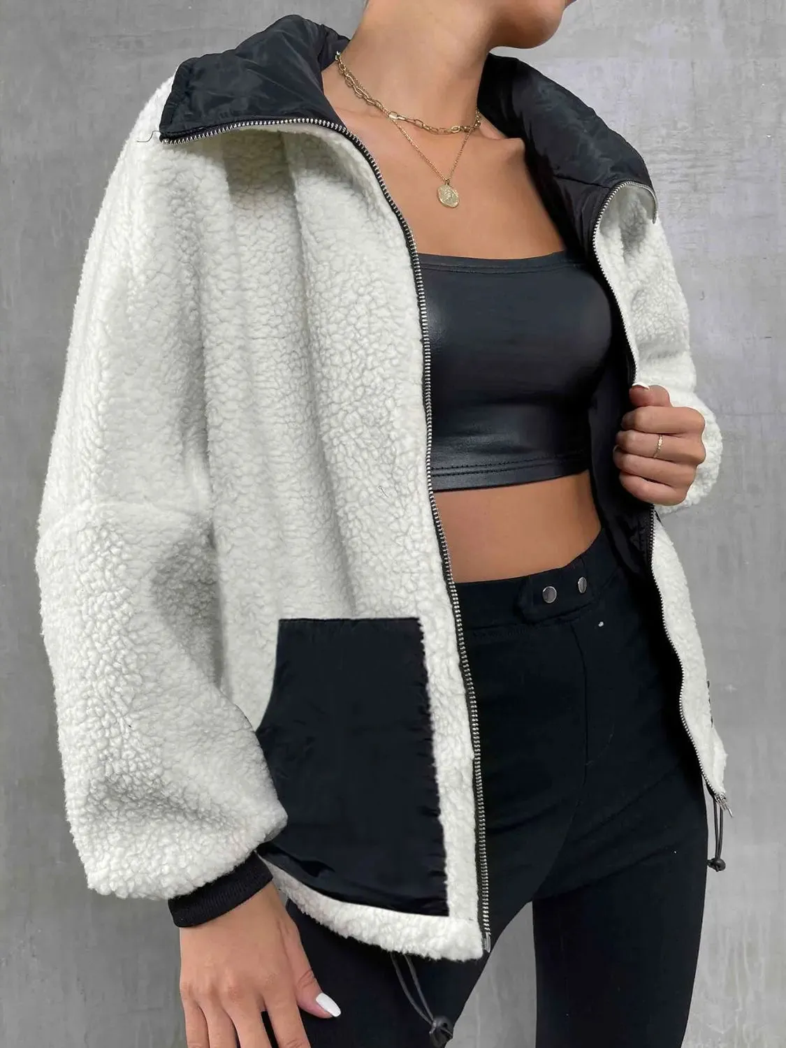 'Zelda' Collared Contrast Jacket