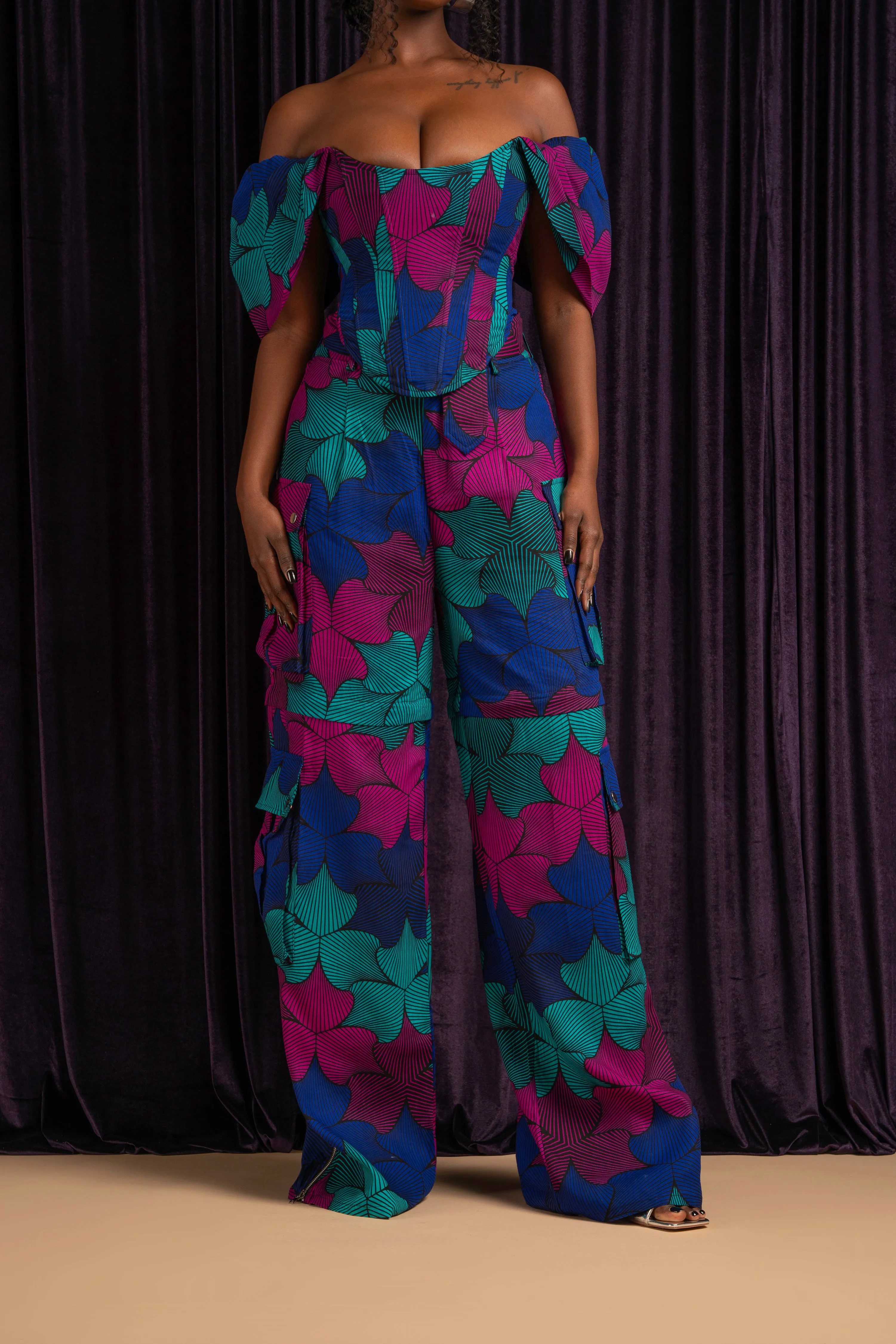 ZURI African Print Cargo pants